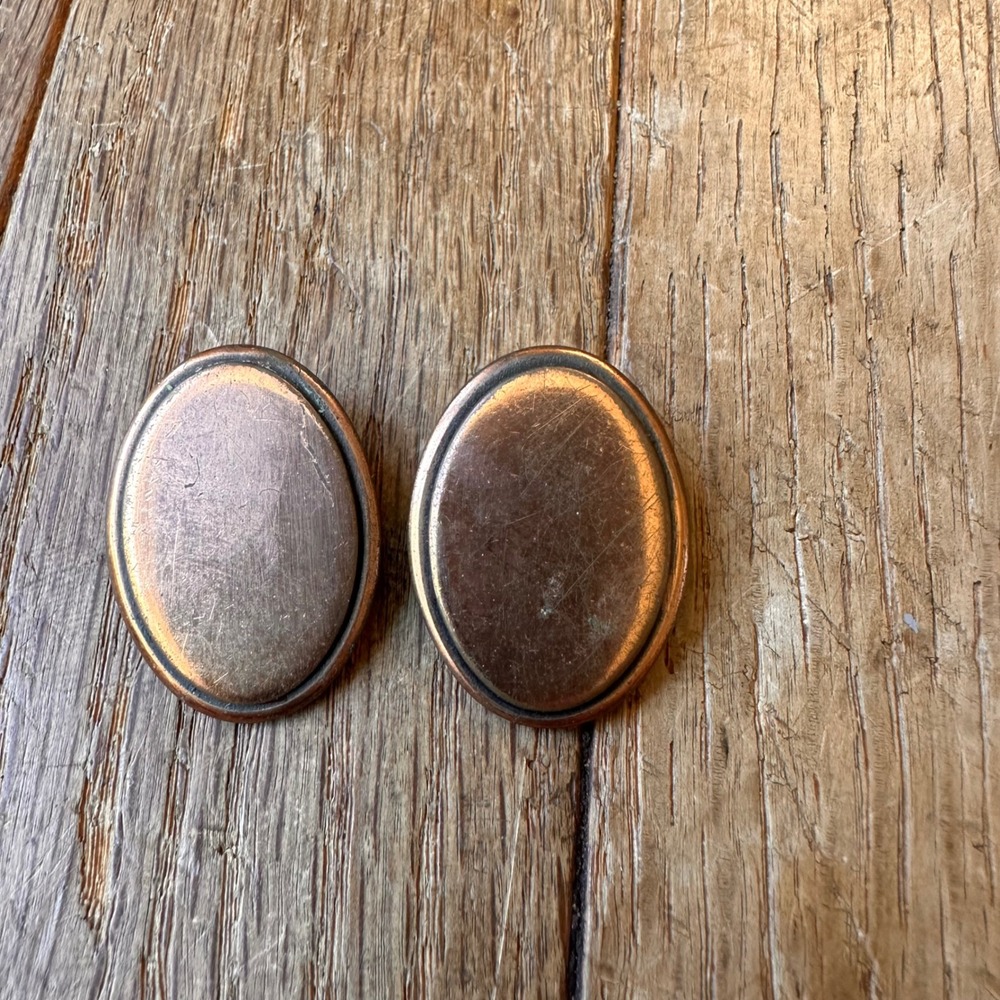 Renoir Clip On Earrings Women OS Oval Copper Vintage Mid Century‎ Modern Bronze